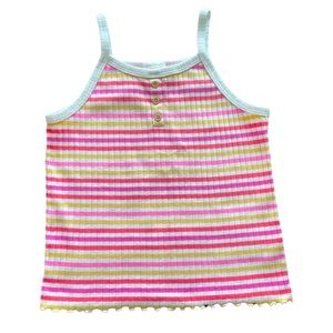 Girls Tank Top, Cat & Jack, M (7/8), Pink/Yellow/Stripes